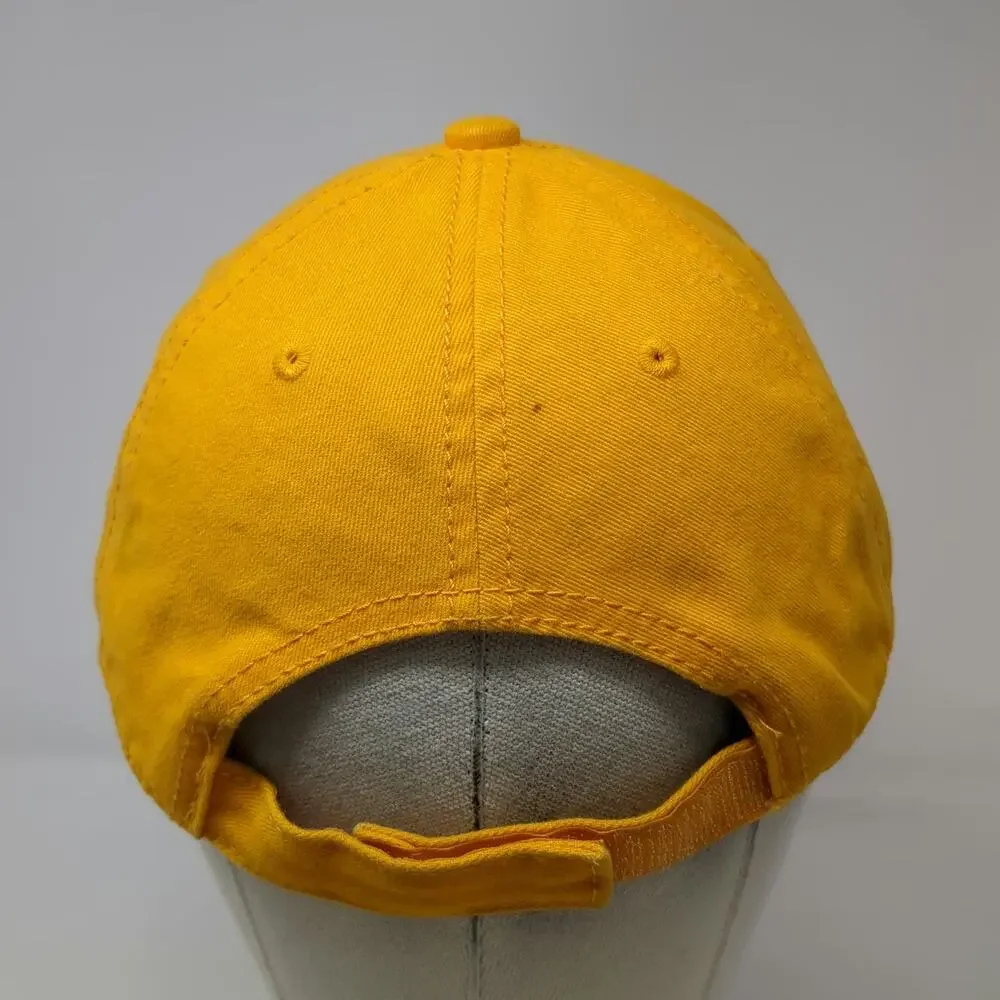 Jacobson Hat Baseball Cap Yellow One Size NAVY Embroidered Sandwich Brim Strap